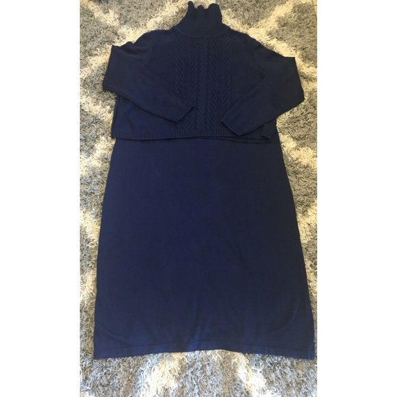 NAVY Dresses & Skirts - Women Within Knit Crop Sweater /A Line Dress